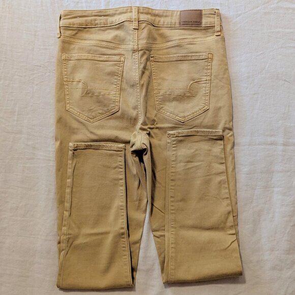 AE Yellow Super High Rise Ankle Skinny Jegging - Picture 2 of 4